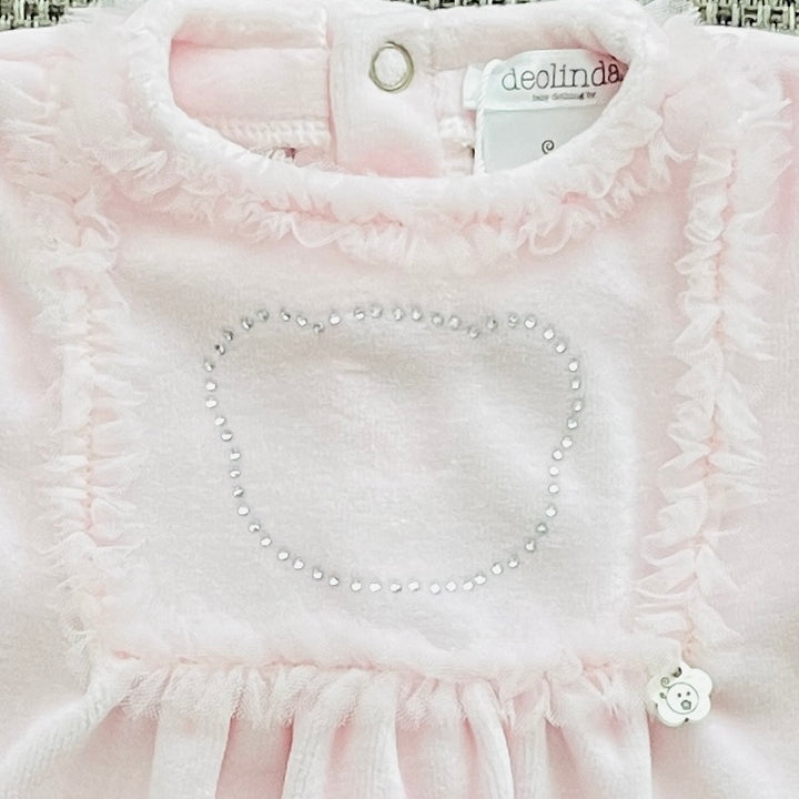 Pink Velour Sleepsuit