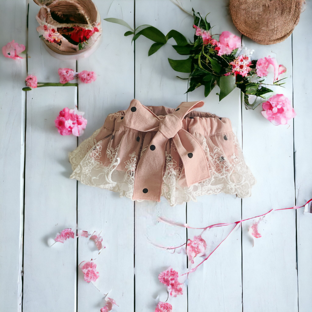 Beige Pink & Black Spot Bloomers Back