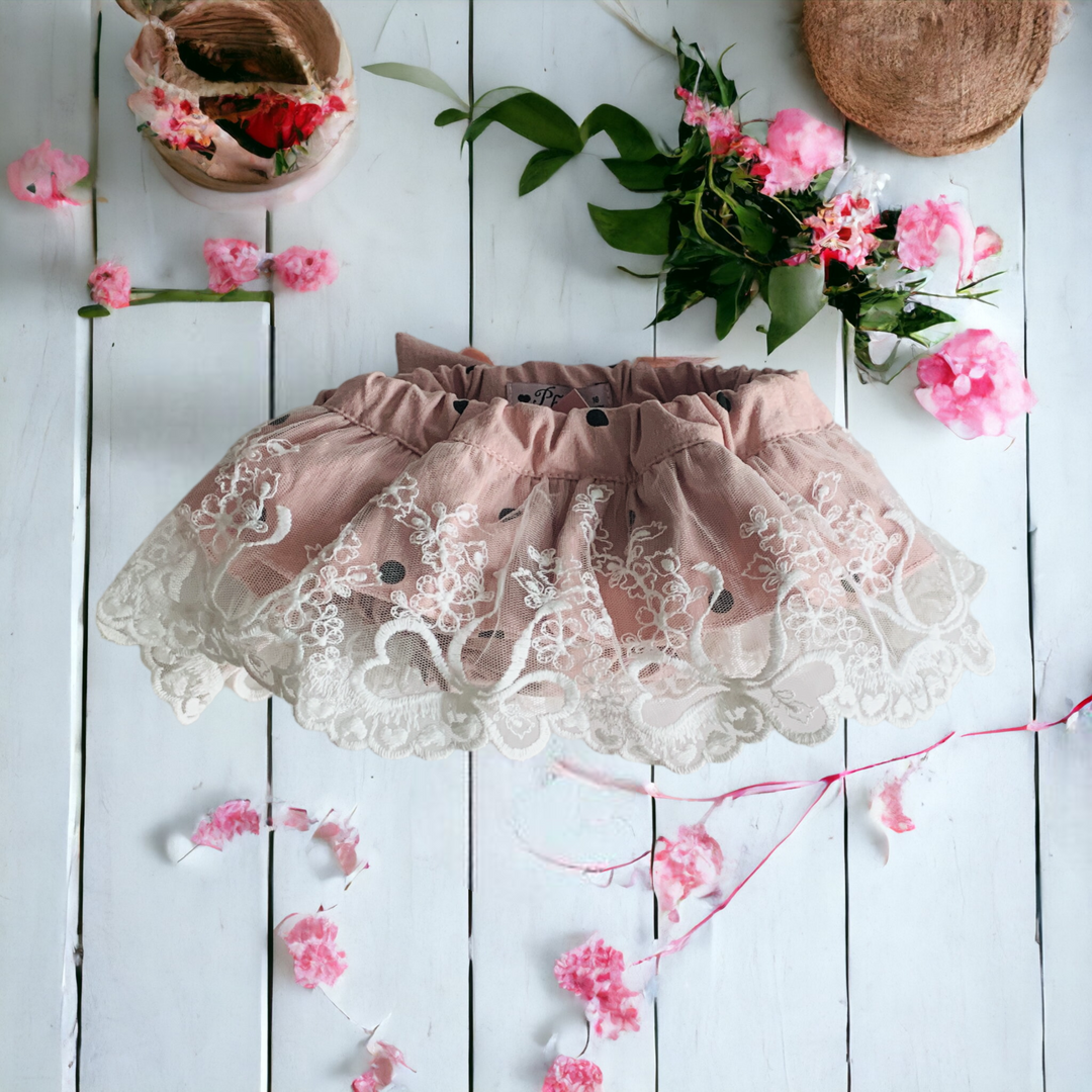 Beige Pink & Black Spot Bloomers