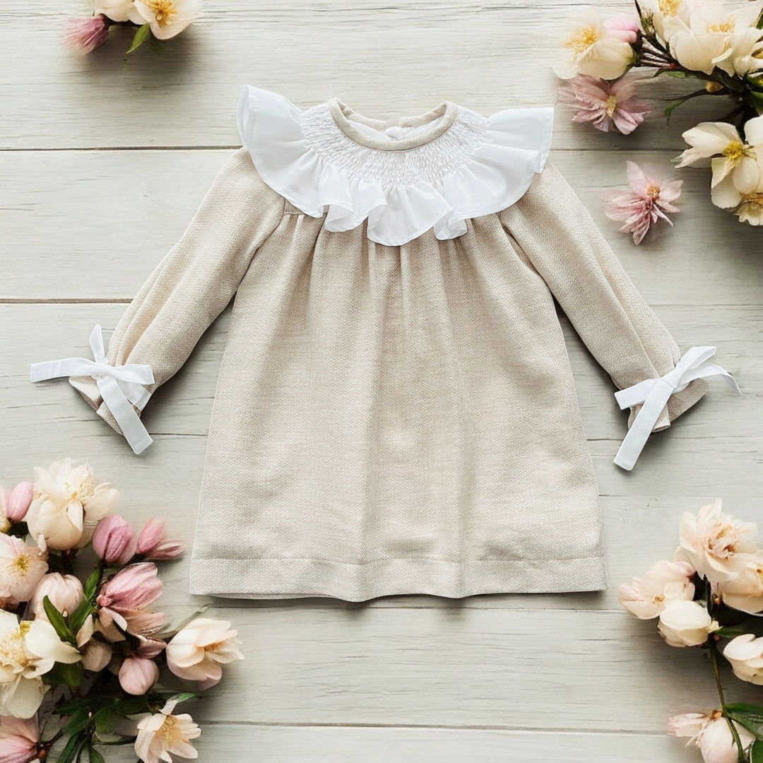 Light Beige Herringbone Dress