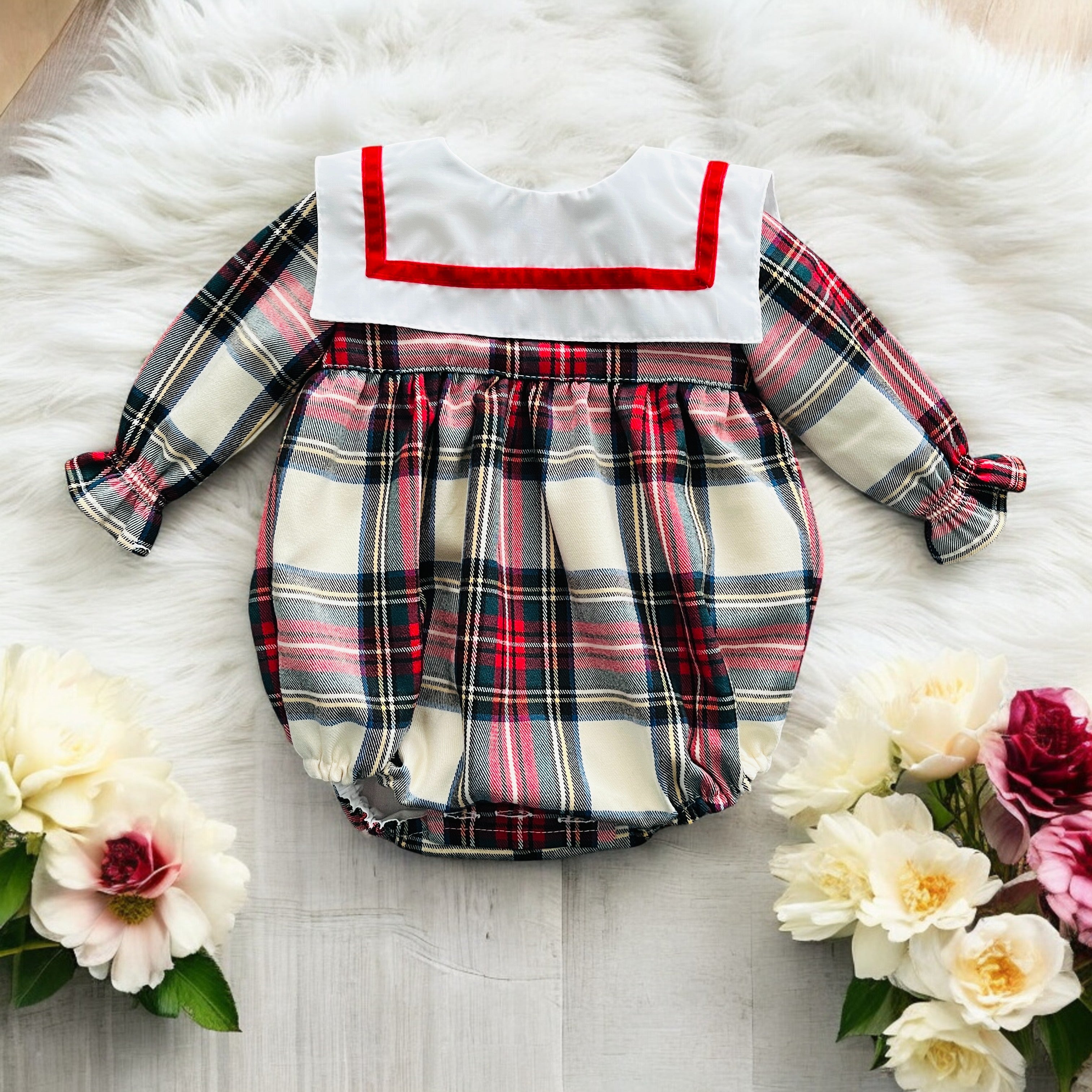 Sweet Tartan Baby Romper 4027 main image 1