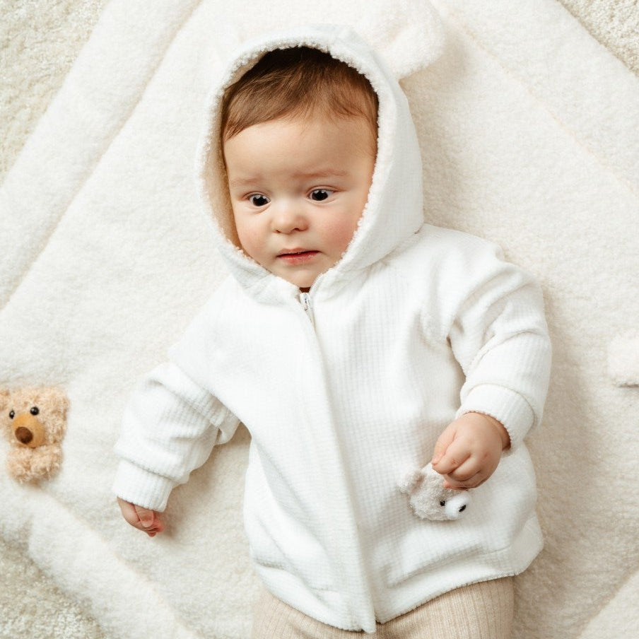 Jamiks White Waffle Teddy Leisure Set