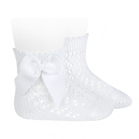 White Open Weave Condor Spanish Ankle Socks