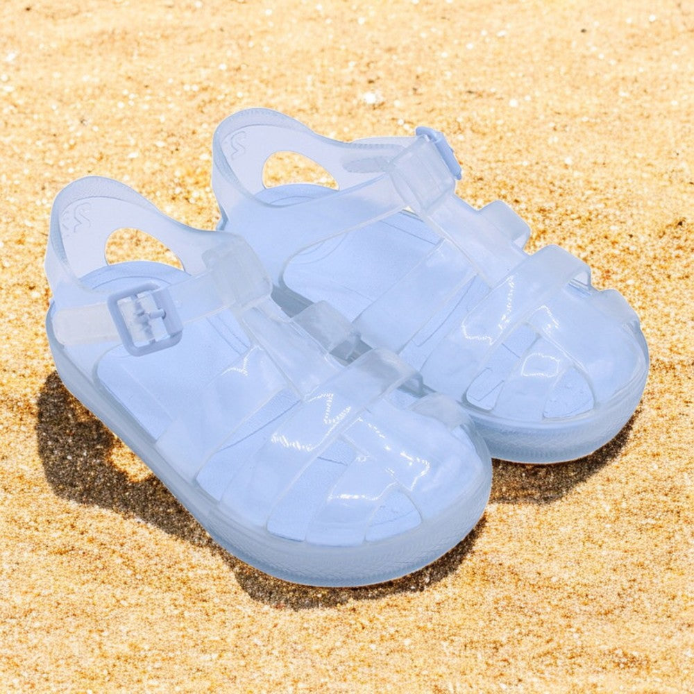 Marena Clear & Blue Jelly Sandals