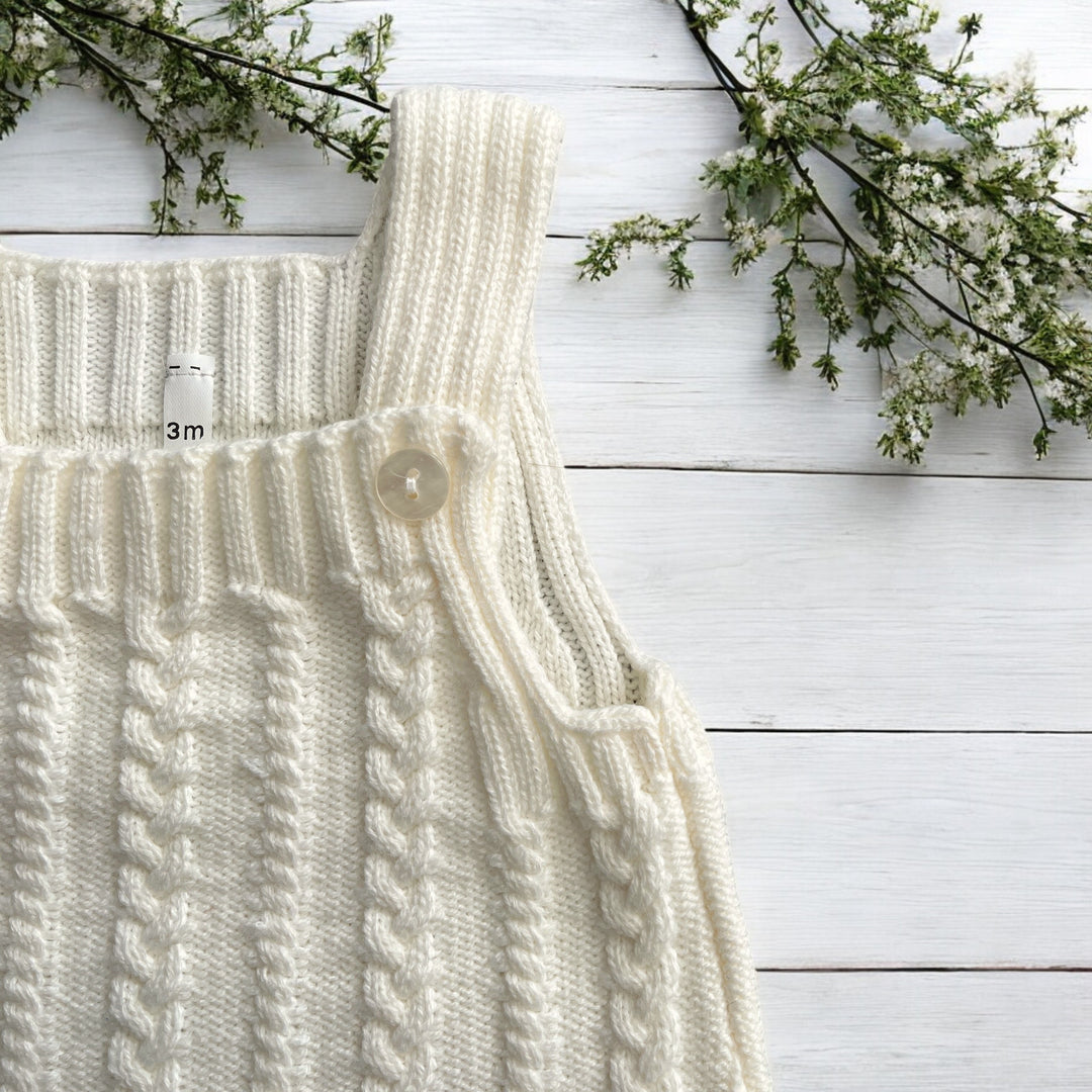 Cream Dungaree Romper & Top