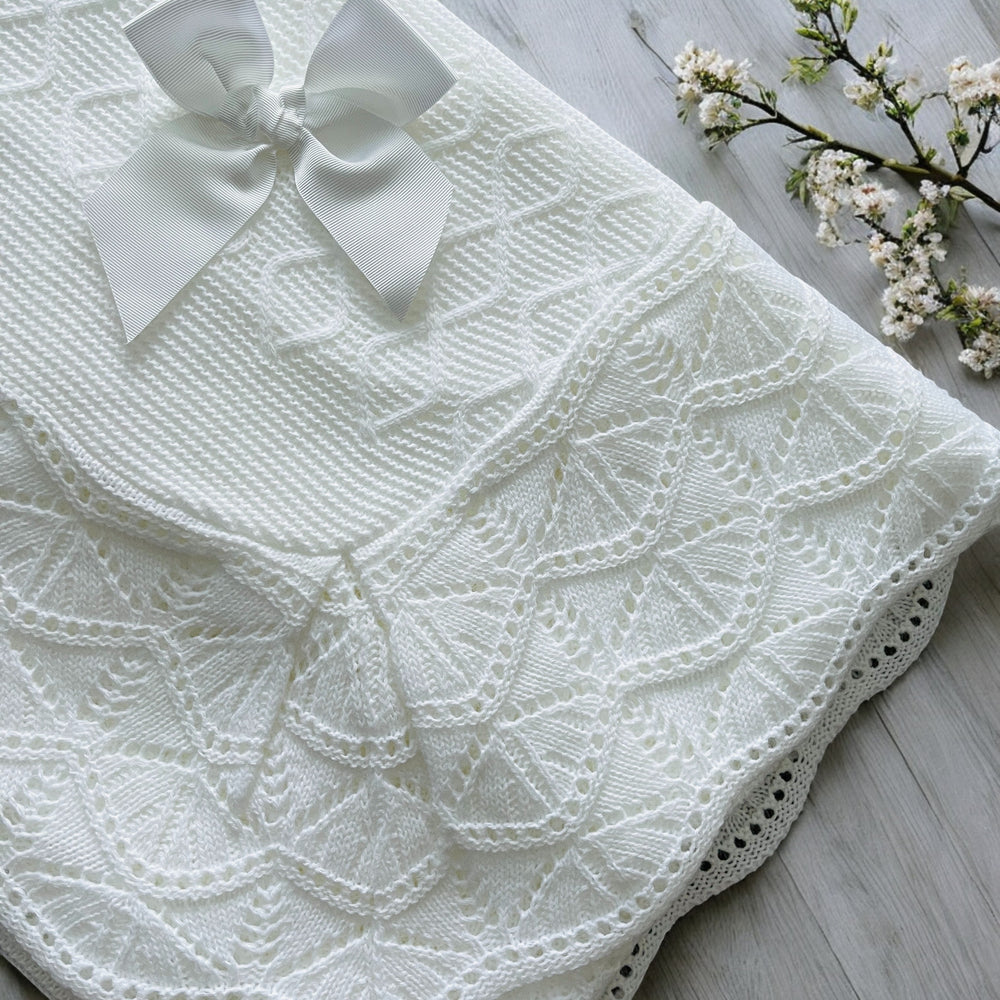 Juliana White Knitted Shawl