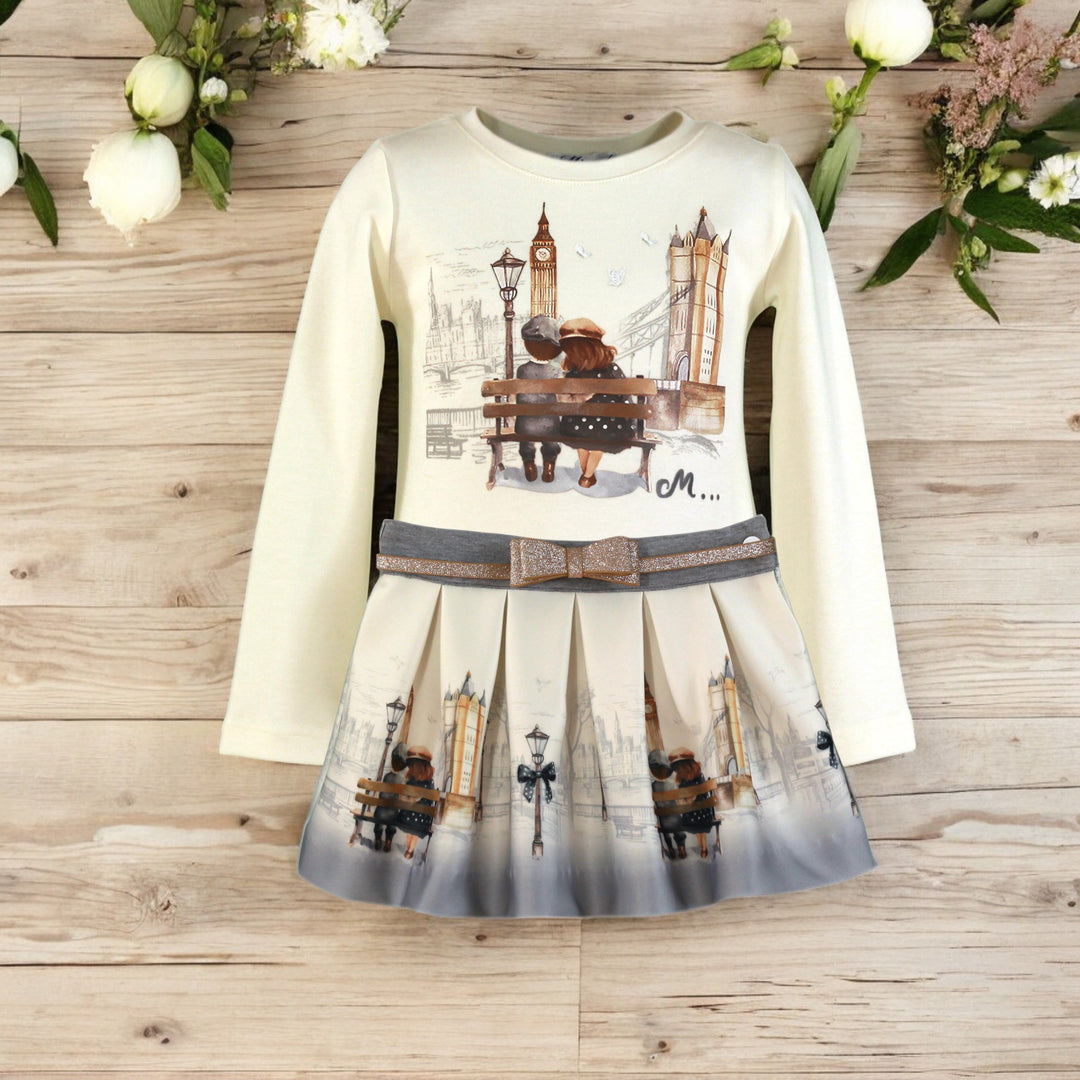 Cream Luxury 'London' Top & Skirt Set