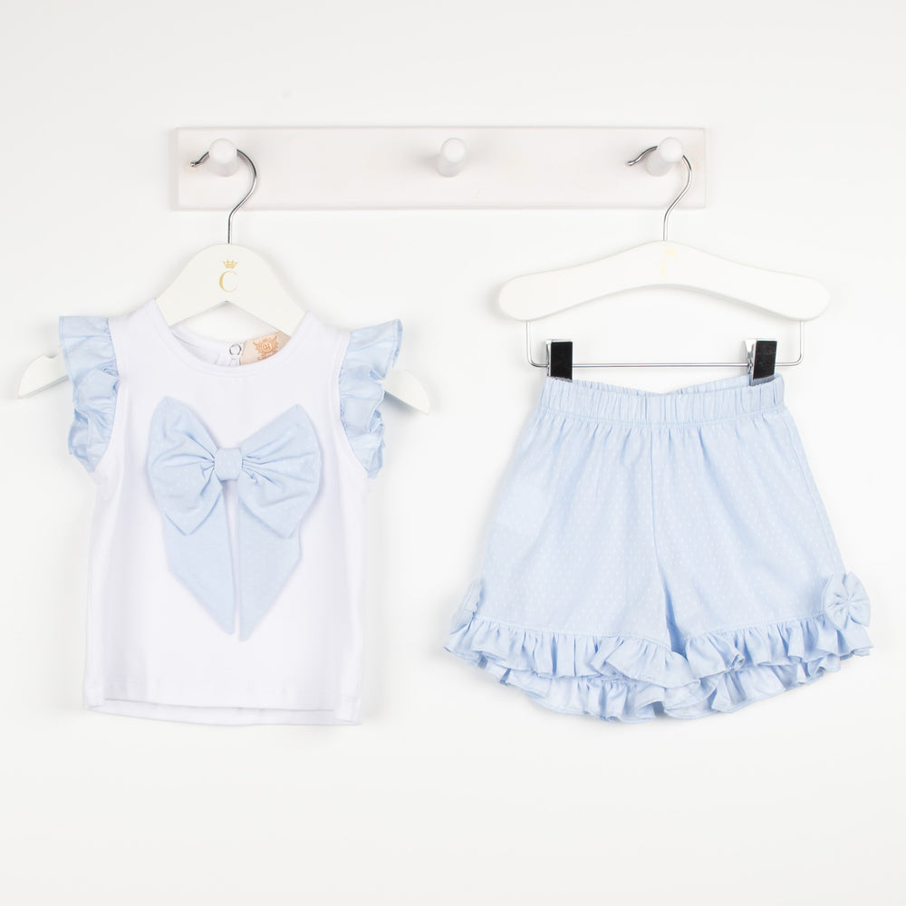 Sky & White Short Set
