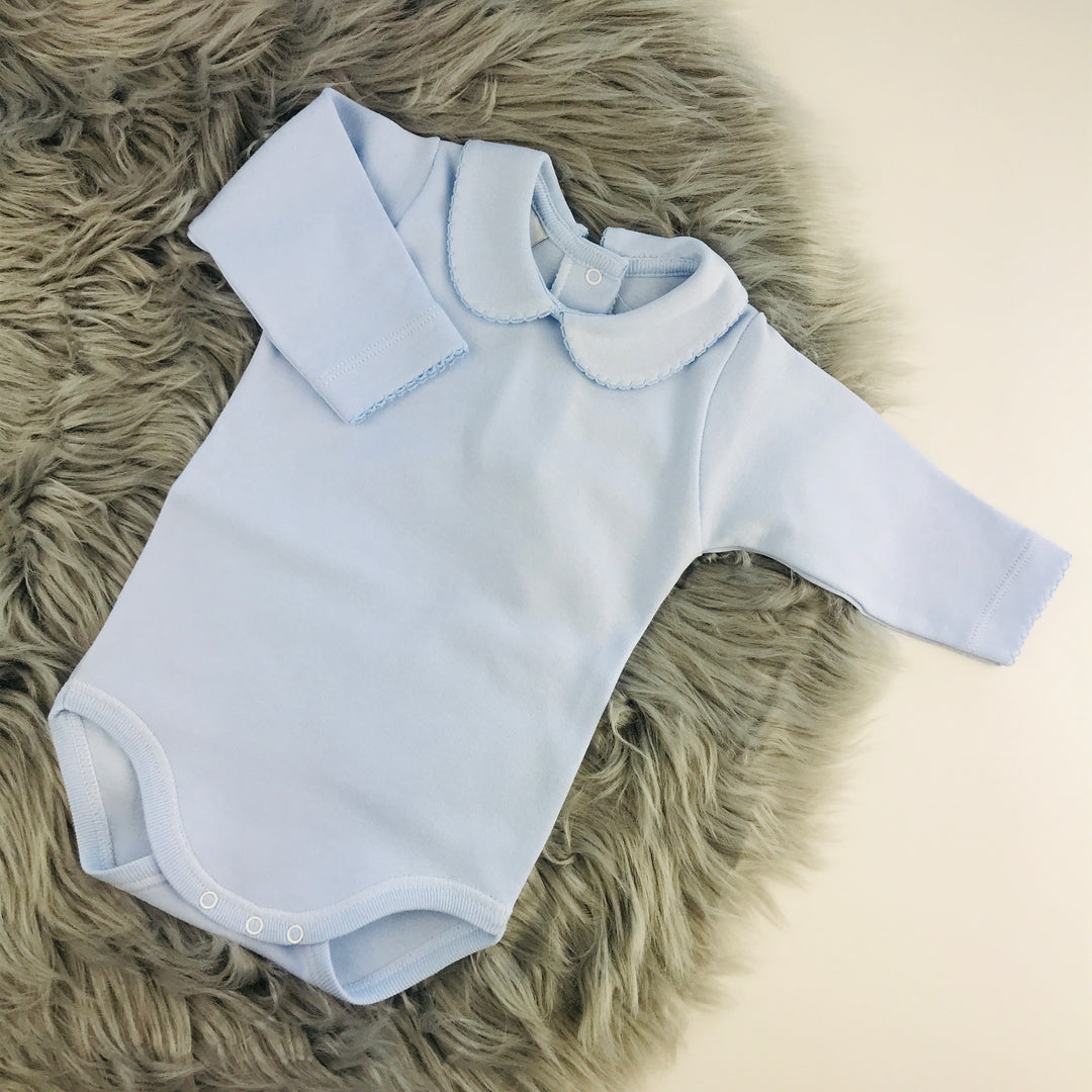 Blue Peter Pan Collar Long Sleeve Vest