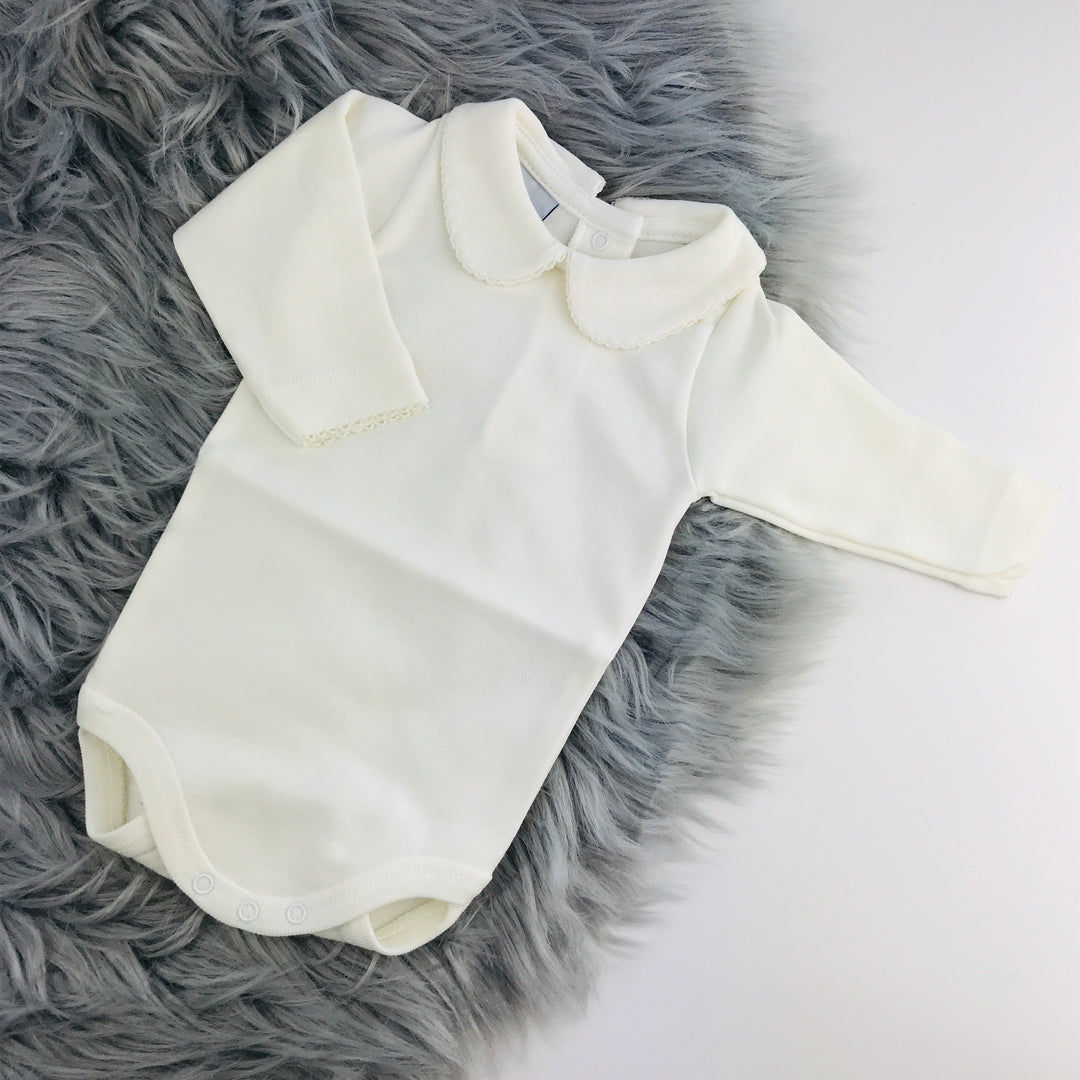 Cream Peter Pan Collar Long Sleeve Vest