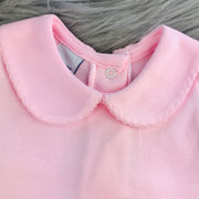 Pink Peter Pan Collar Long Sleeve Vest Collar