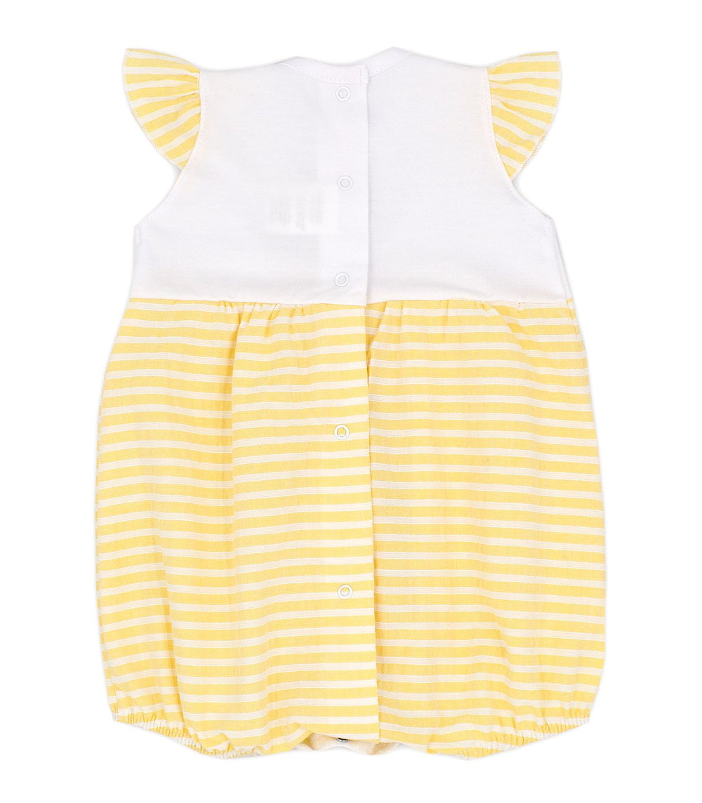 White & Lemon Spanish Romper Back