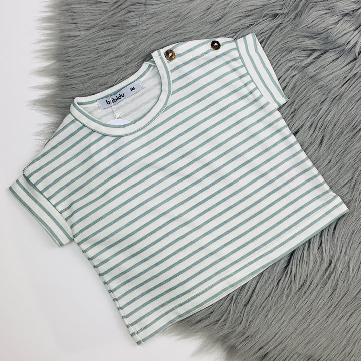 Sage & Grey Stripe T-Shirt