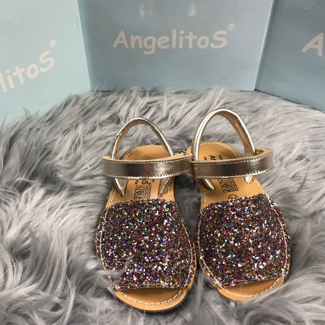 Multi Glitter Spanish Sandals front