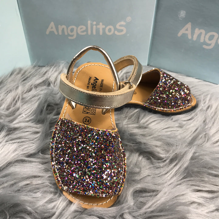 Multi Glitter Spanish Sandals close