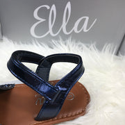 Navy Blue Glitter Spanish Sandals Strap