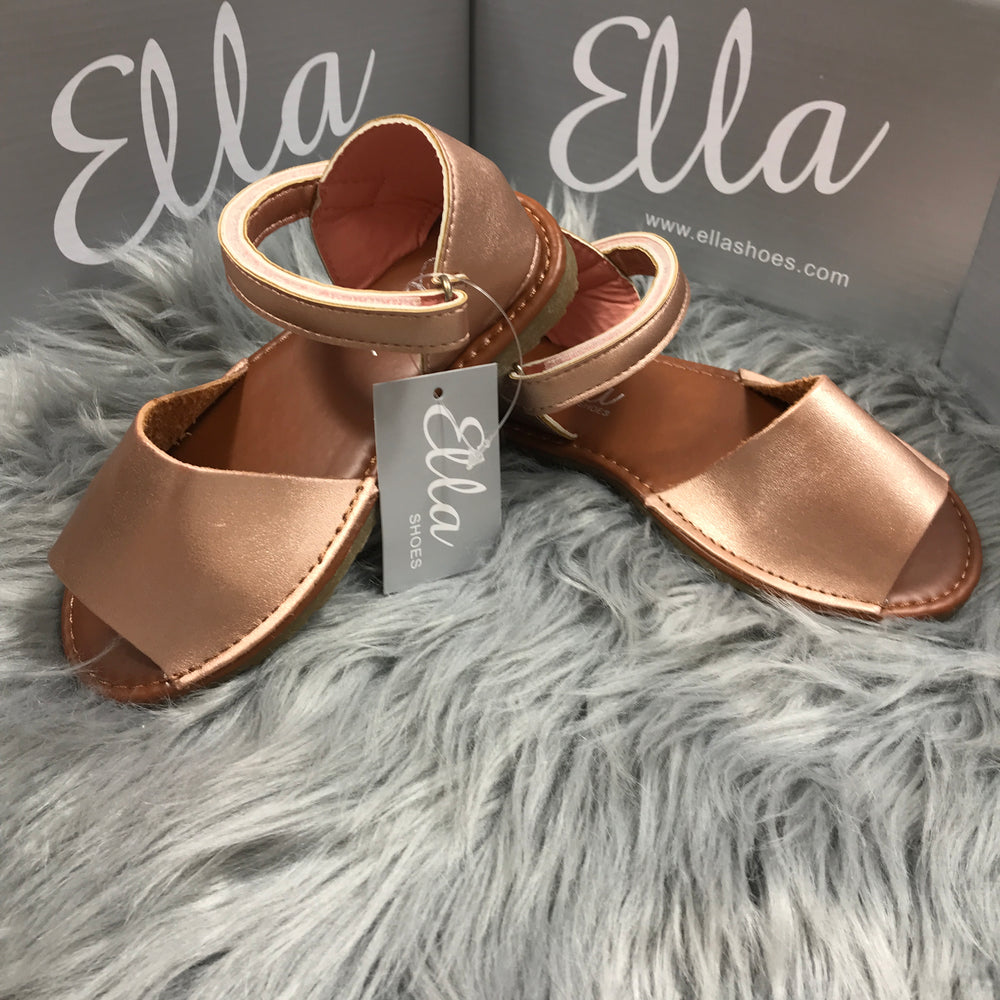 Matt Rose Gold Spanish Sandals Side