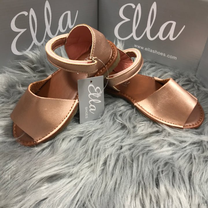 Matt Rose Gold Spanish Sandals Side