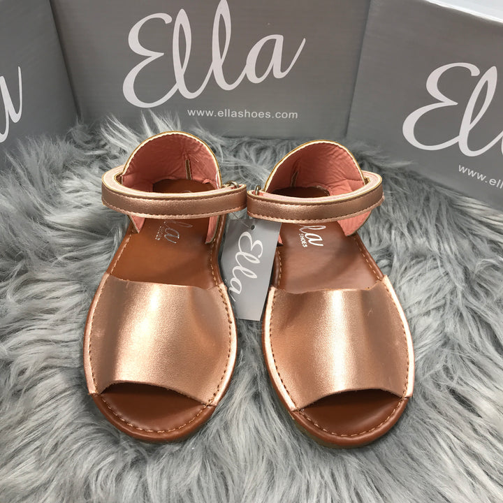 Matt Rose Gold Spanish Sandals Front