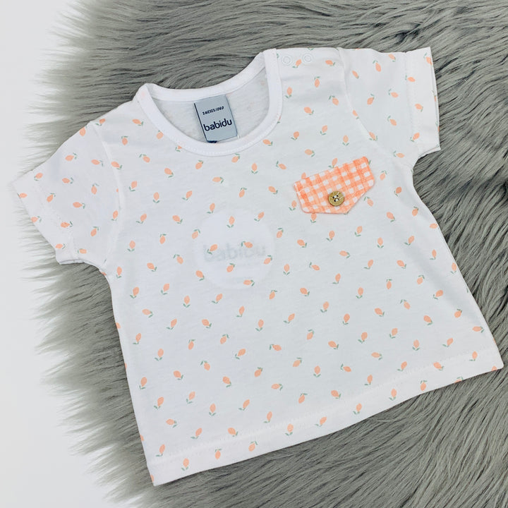 Orange & White T Shirt