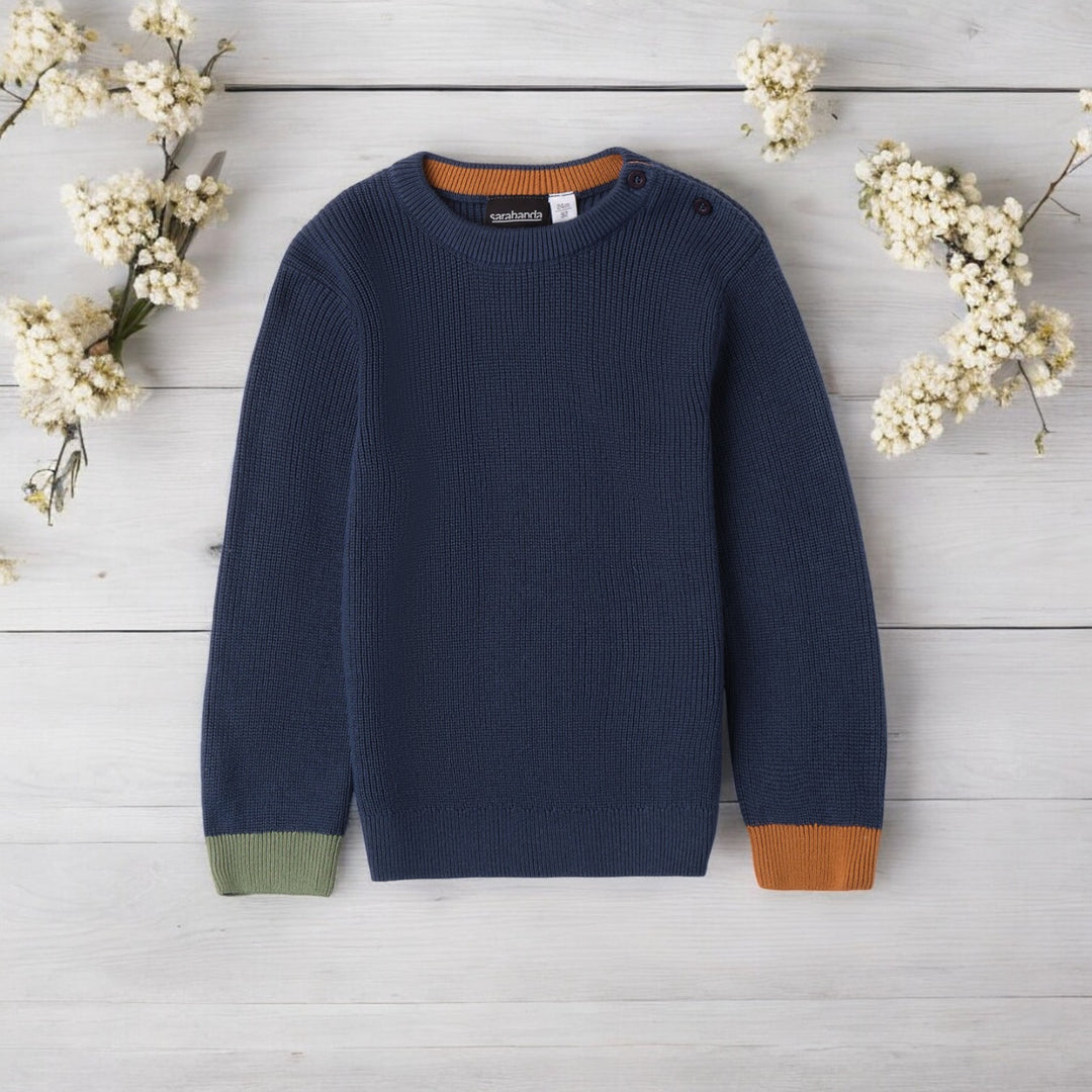 Sarabanda Petrol Blue Knitted Jumper