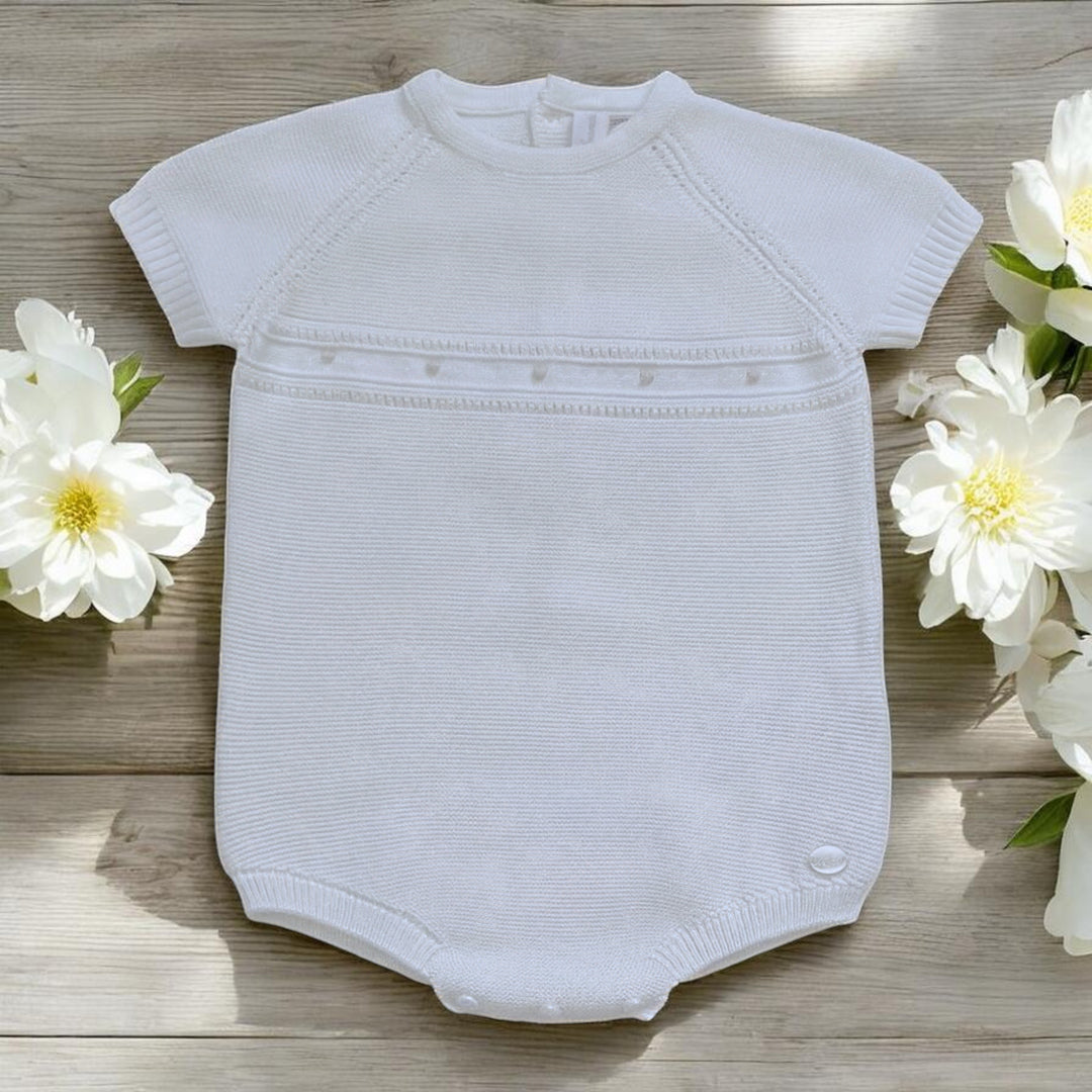 Martin Aranda White Unisex Knitted Romper