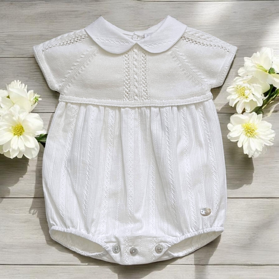 Martin Aranda Ivory Half Knit Romper