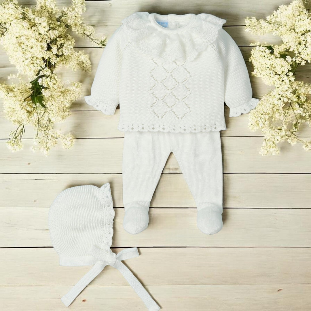 Mac ilusion Cream Three Piece Knitted Set