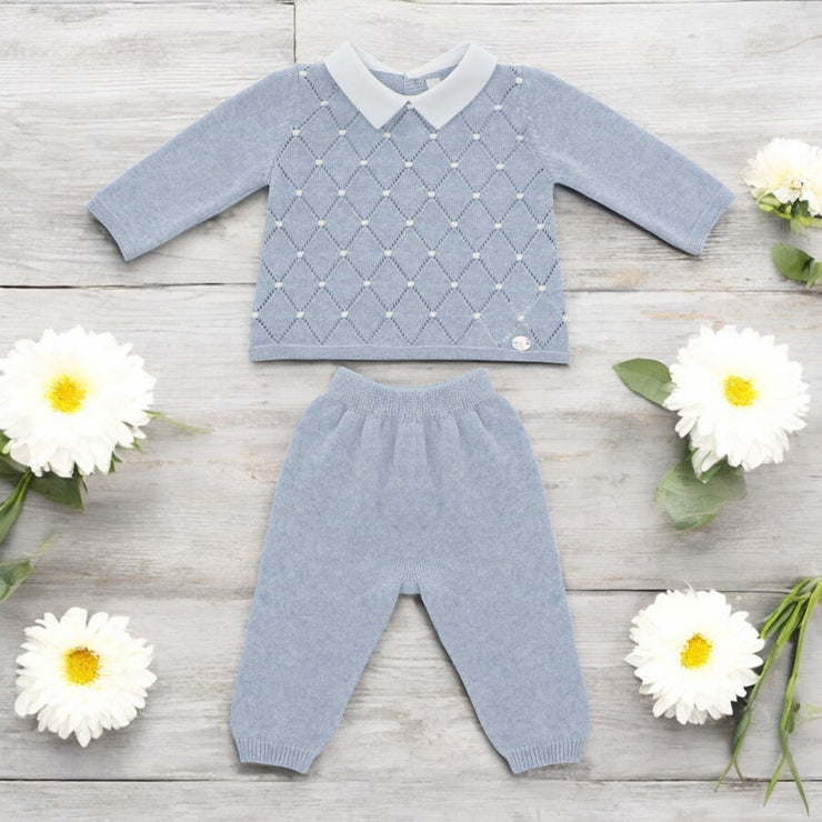 Martin Aranda Powder Blue Footless Knitted Set