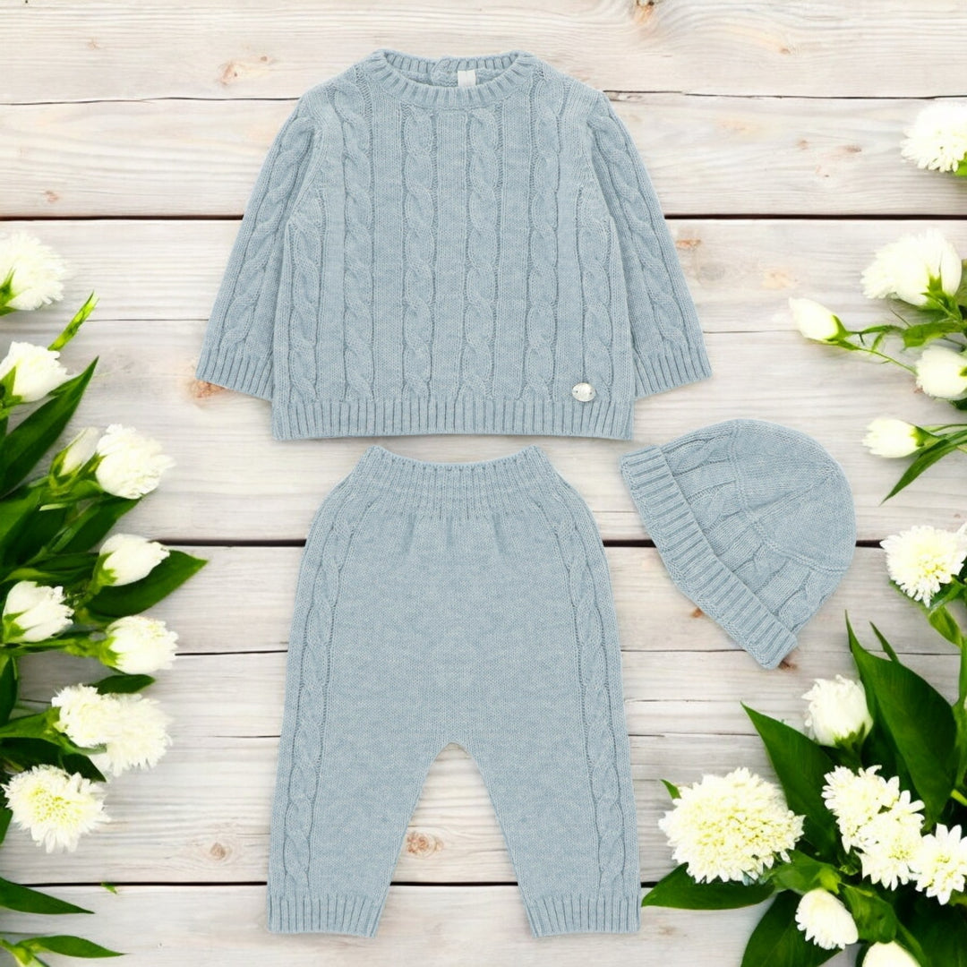 Martin Aranda Bluish Grey Footless Knitted Set