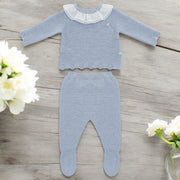 Martin Aranda Powder Blue Ruffle Knitted Set