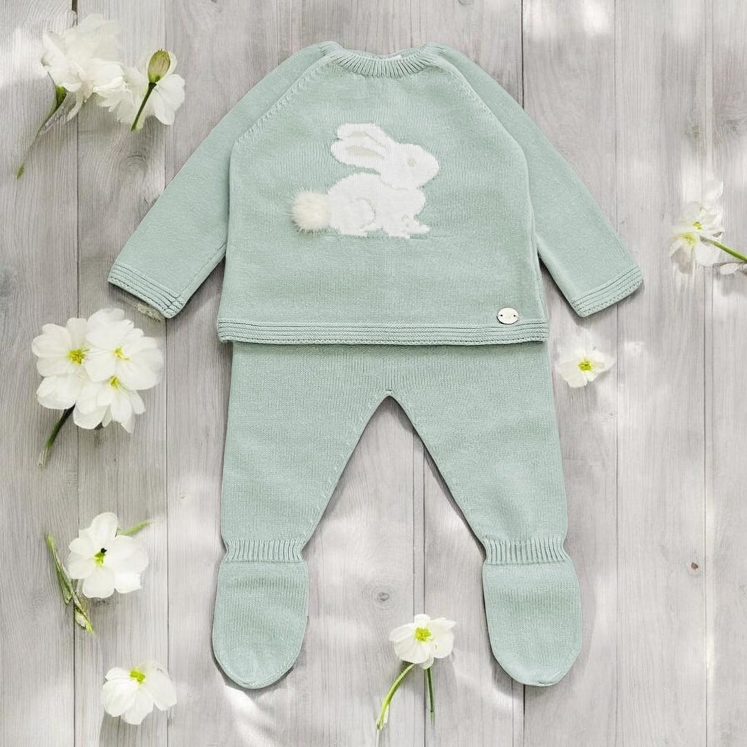 Martin Aranda Pastel Green Rabbit Knitted Set
