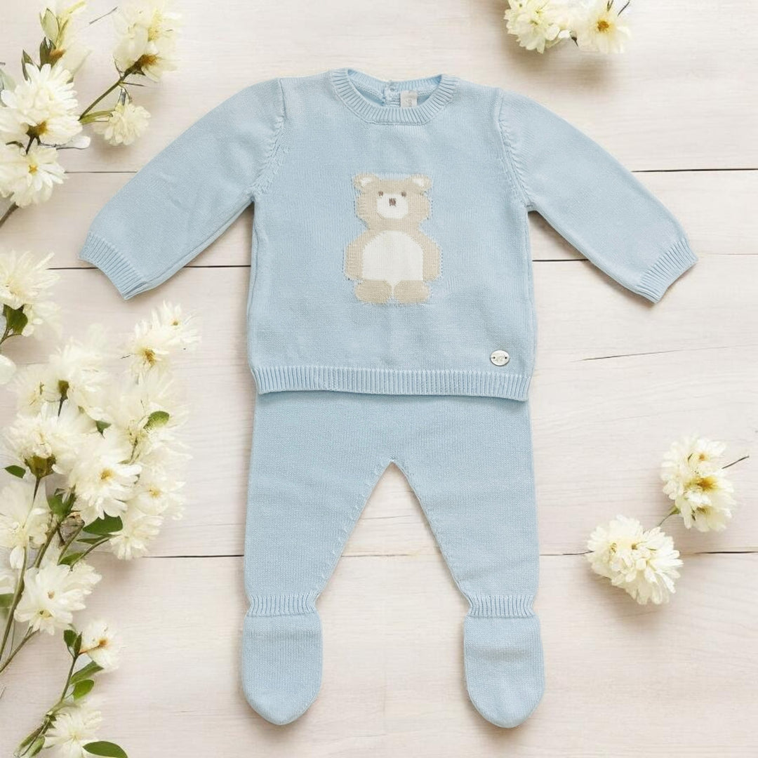 Martin Aranda Baby Blue Bear Knitted Set