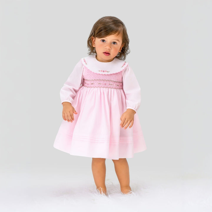 Sarah Louise Pink Smocked Dress