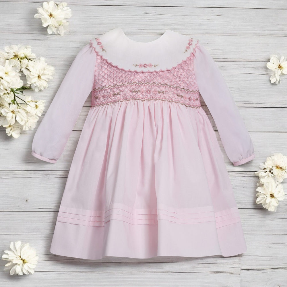 Sarah Louise Pink Smocked Dress