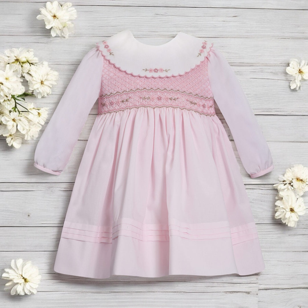 Sarah Louise Pink Smocked Dress