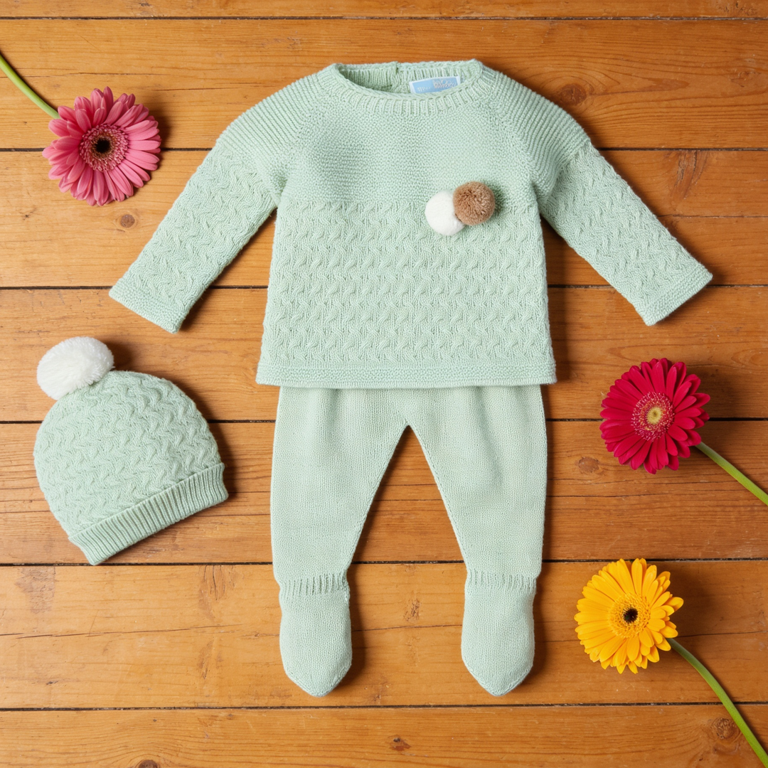 Mac Ilusion Powder Green Three Piece Knitted Legging Set