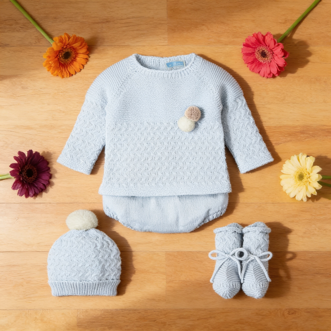 Mac Ilusion Sky Blue Knitted Jam Pant Set