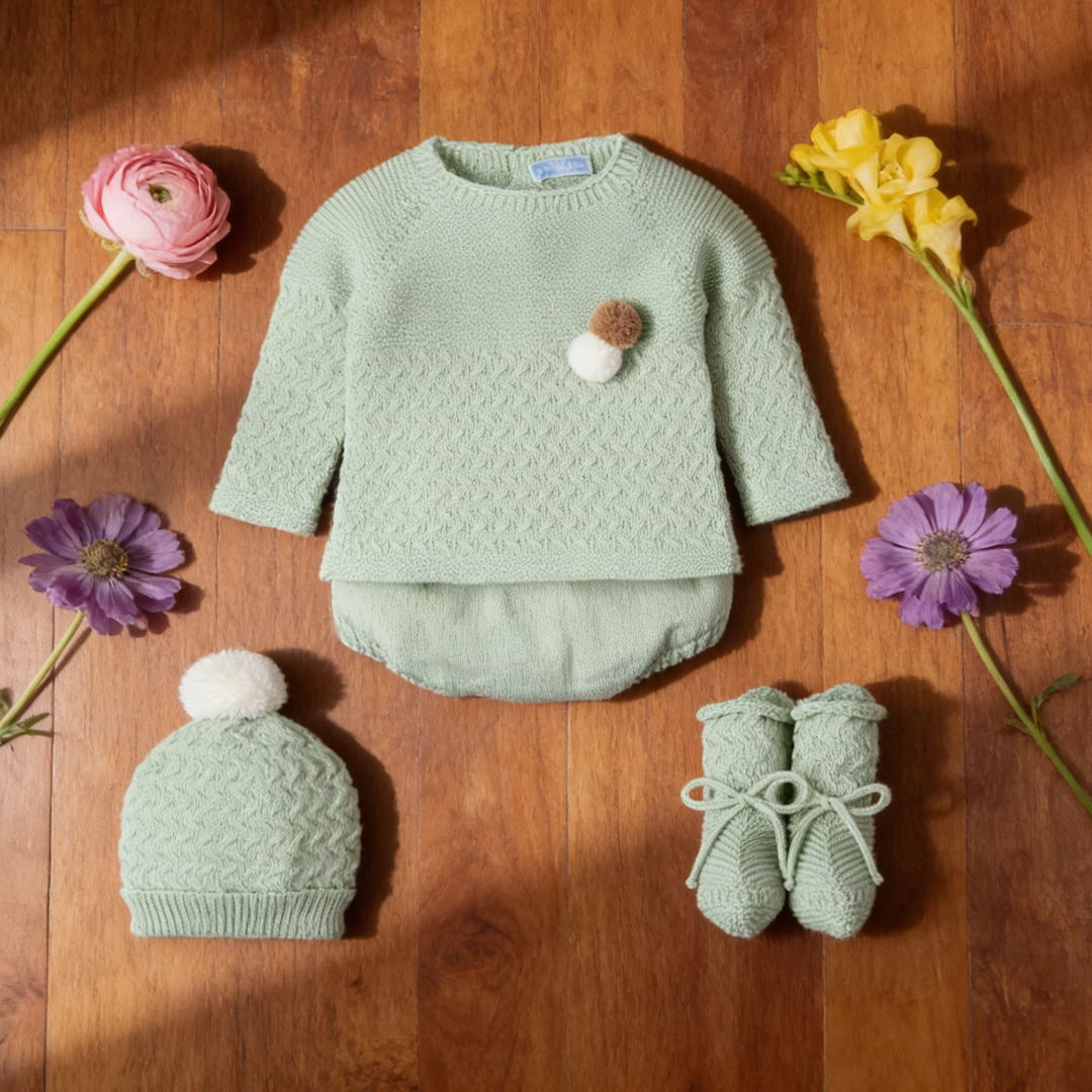 Mac Ilusion Powder Green Knitted Jam Pant Set