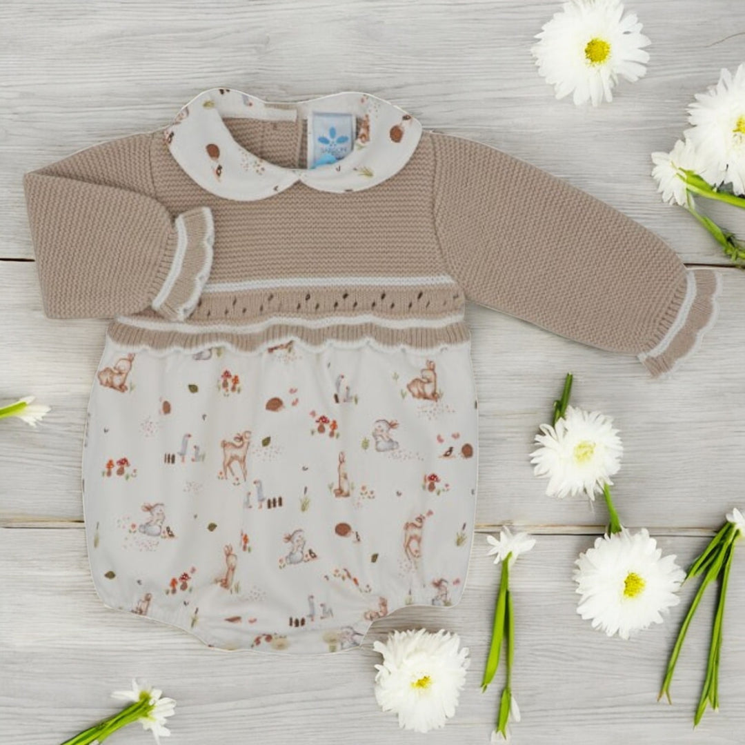 Sardon Stone & Woodland Friends Half Knit Romper