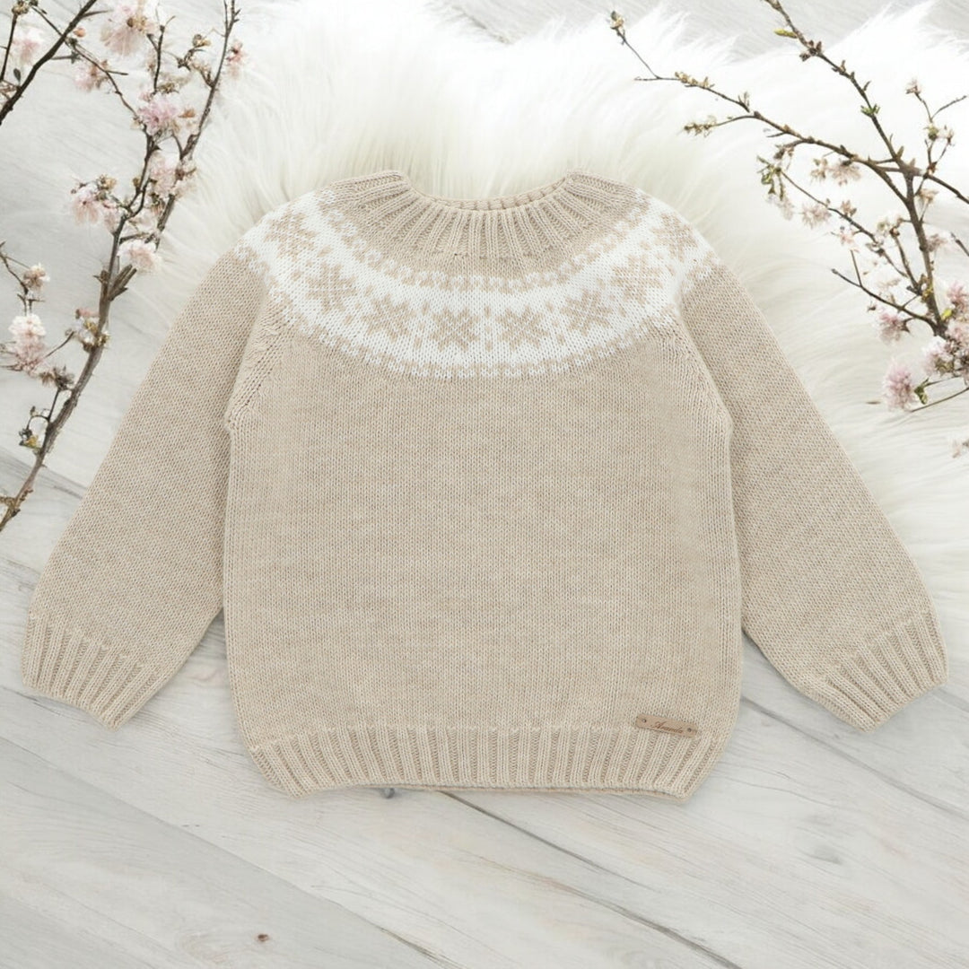 Martin Aranda Oatmeal Fairisle Knit Jumper