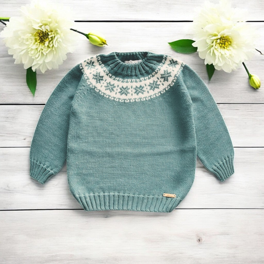 Martin Aranda Bottle Green Fair Isle Jumper