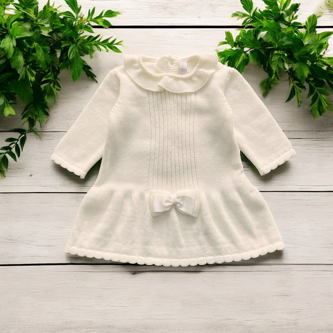 Martin Aranda Cream Ruffle Knitted Dress