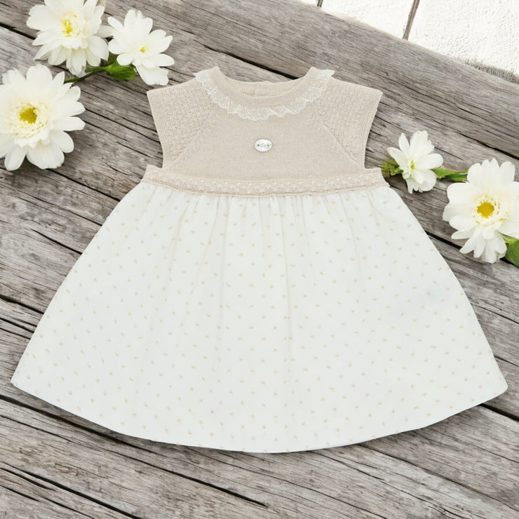 Martin Aranda Sand & White Half Knit Dress