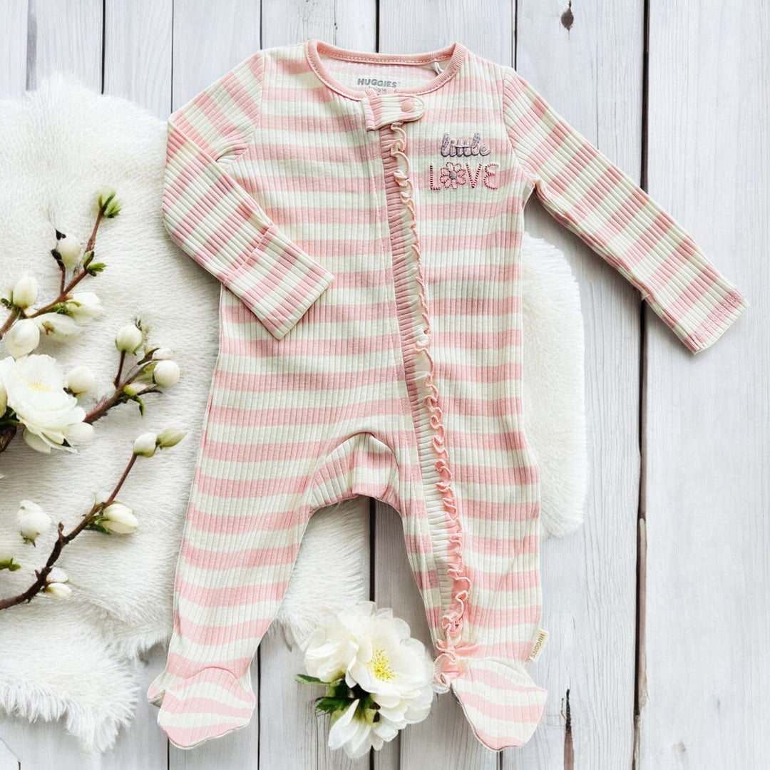 Huggies Pink & Cream 'Little Love' Sleepsuit
