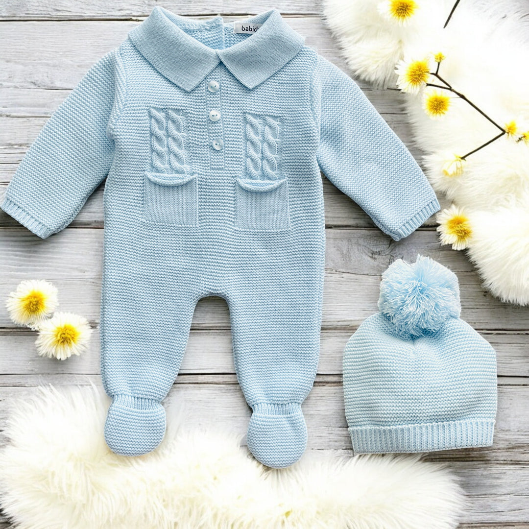 Babidu Sky Blue Knitted All In One
