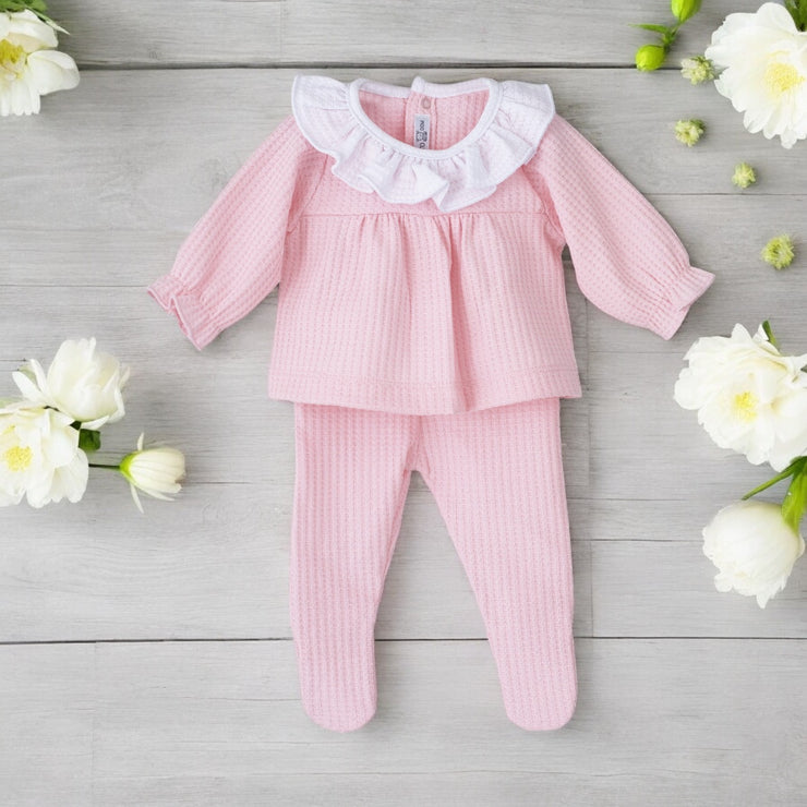 Calamaro Baby Pink Waffle Top & Bottoms