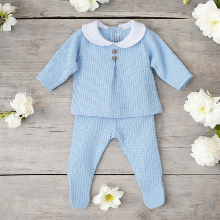 calamaro Blue Waffle Top & Bottoms