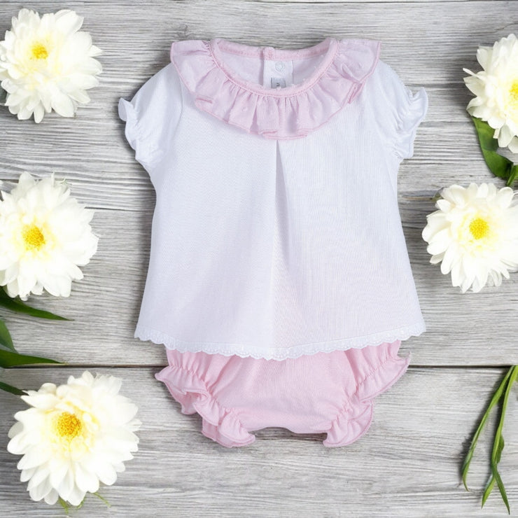 Calamaro White Top & Pink Bloomers