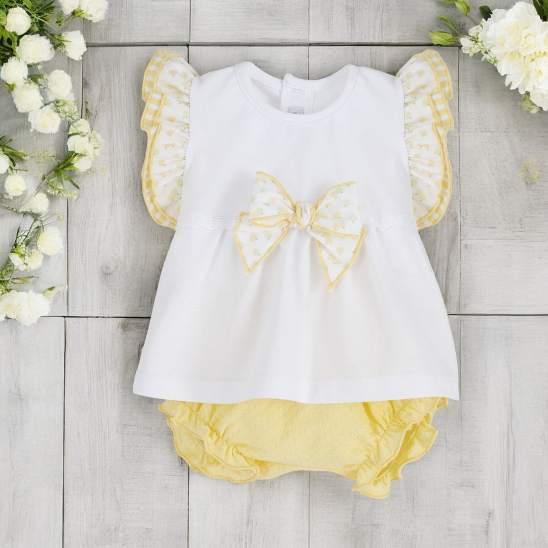 Calamaro White Top & Yellow Bloomers